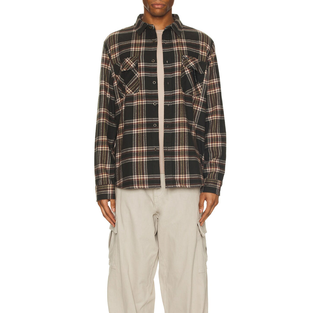 Camisa Bowery Flannel Black Charcoal Off White