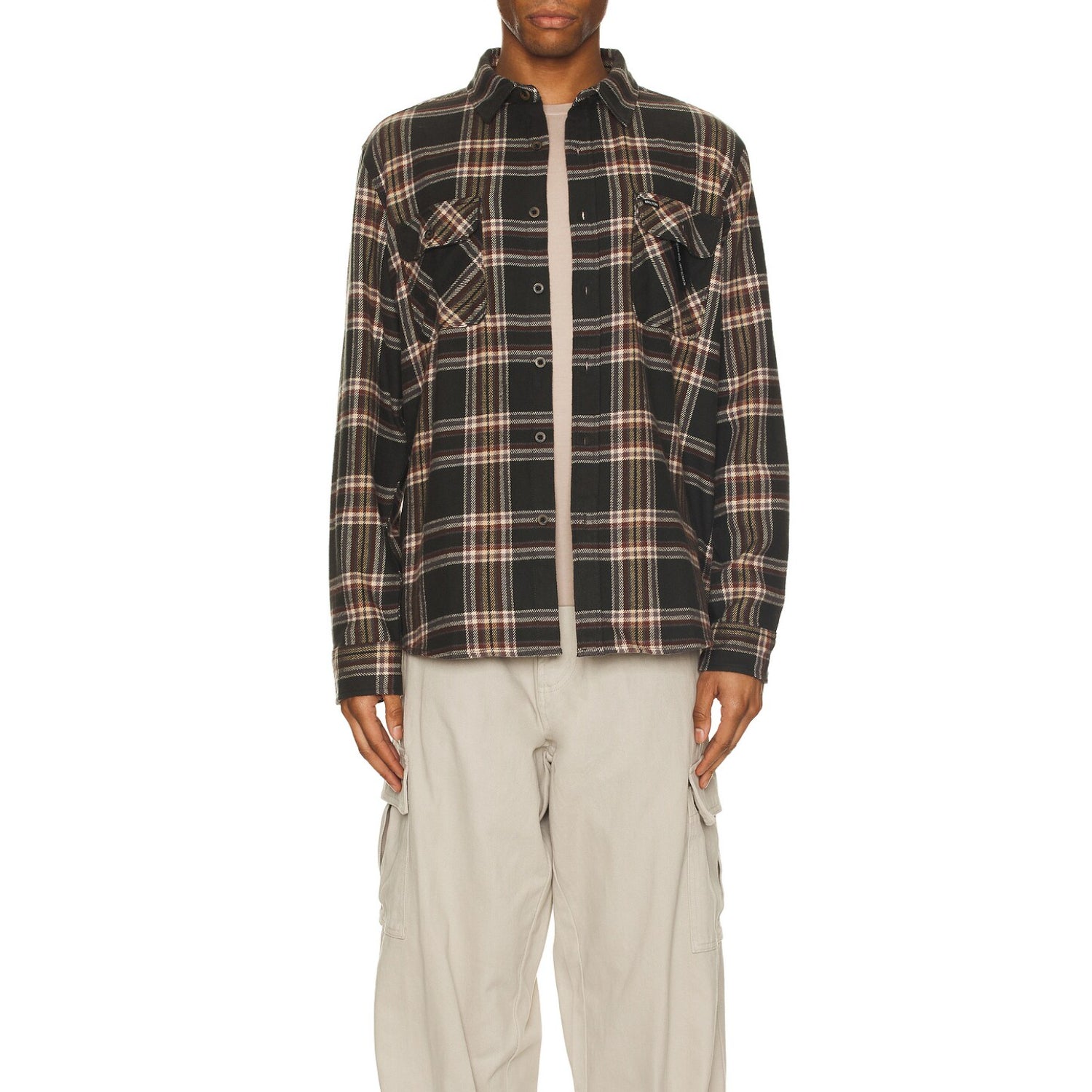 Camisa Bowery Flannel Black Charcoal Off White