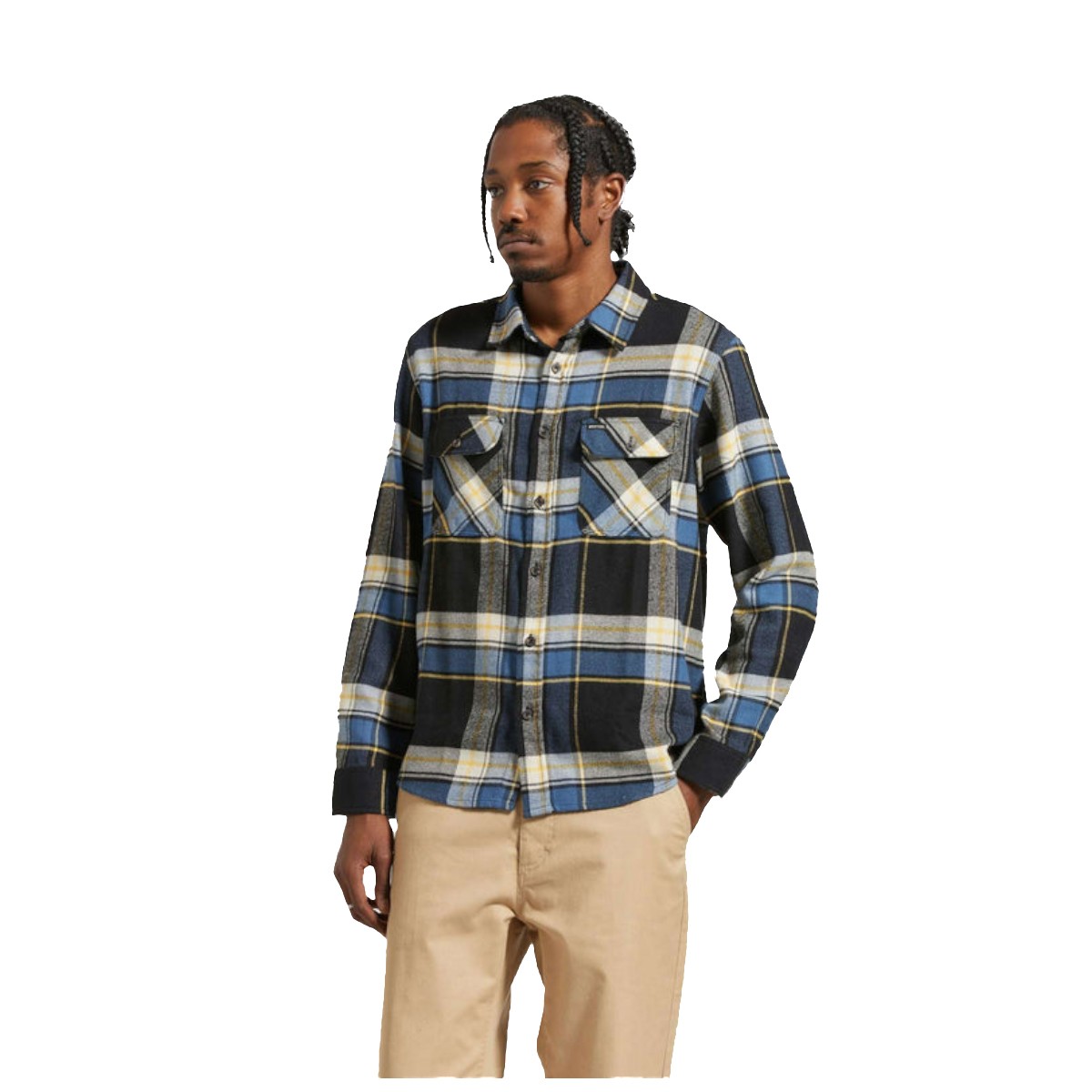 Camisa Brixton Bowery Flannel Joe Blue Plaid