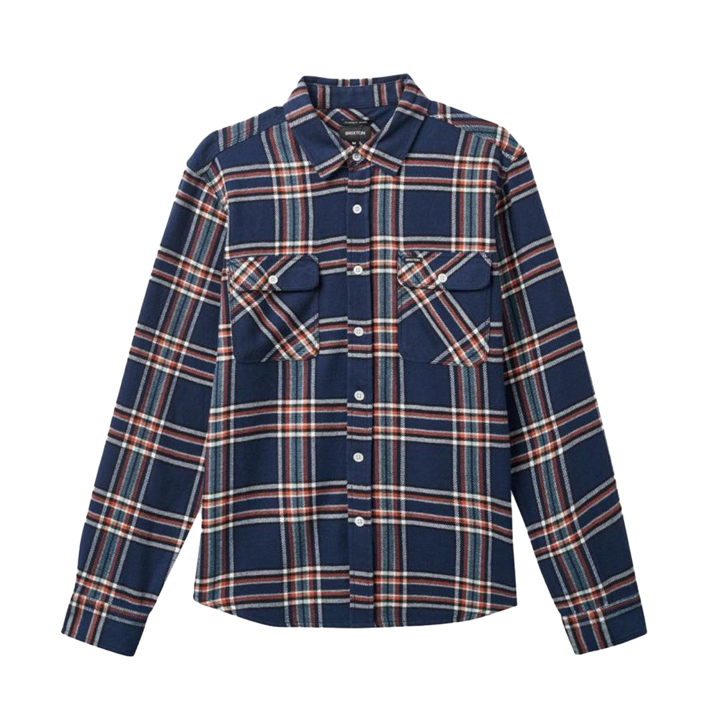 Camisa Bowery Washed Navy Off White Terracotta