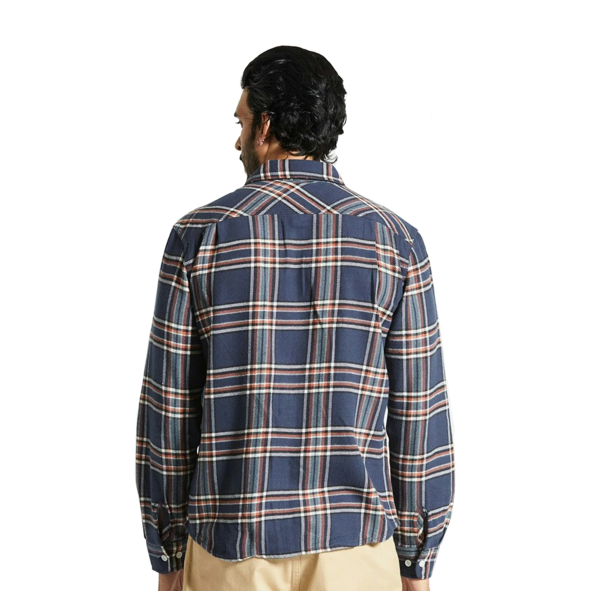 Camisa Bowery Washed Navy Off White Terracotta