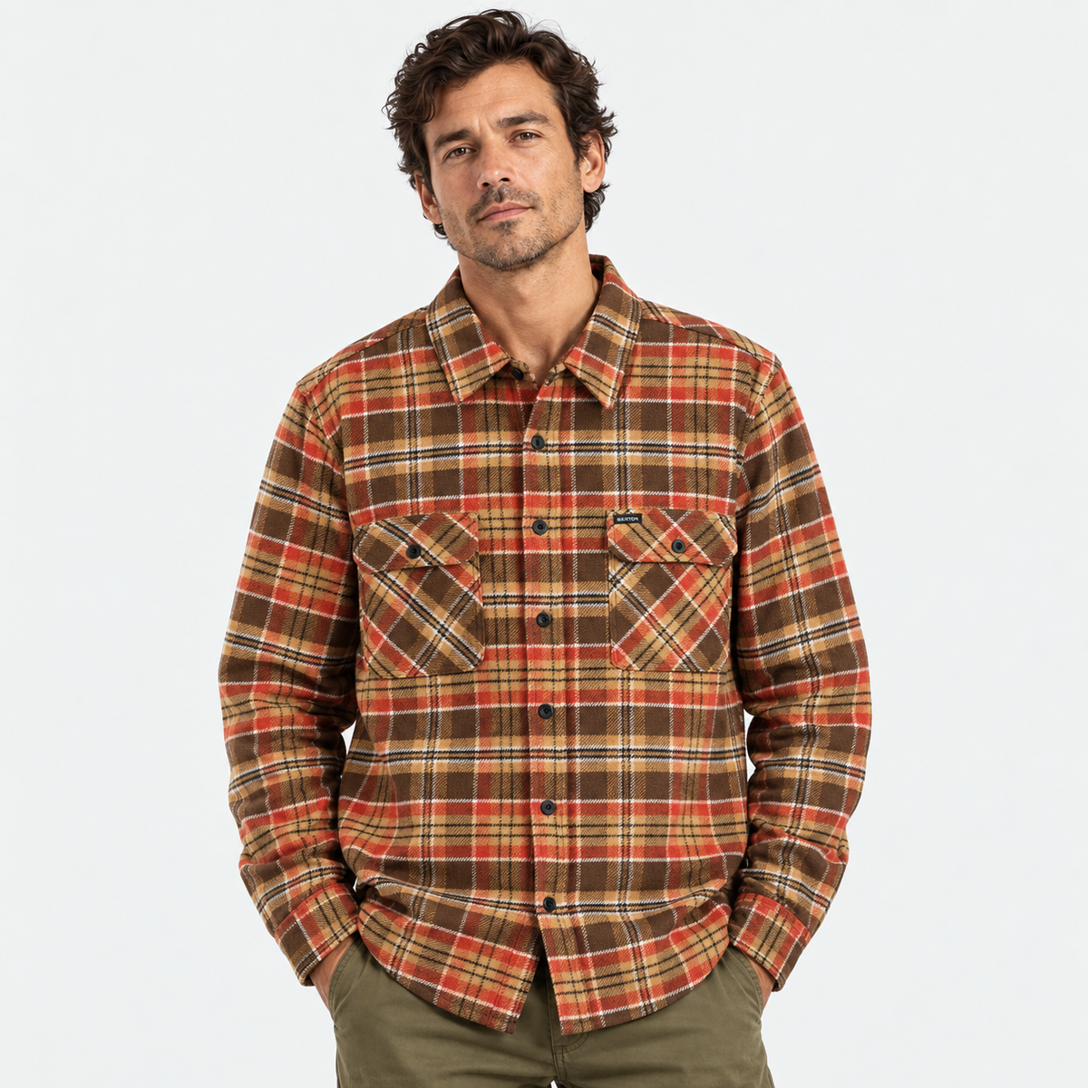 Camisa Bowery Desert Palm Antelope Burnt Red