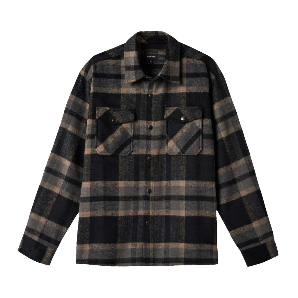 Camisa Brixton Selden Soft Brushed Flannel Overshirt Black Charcoal