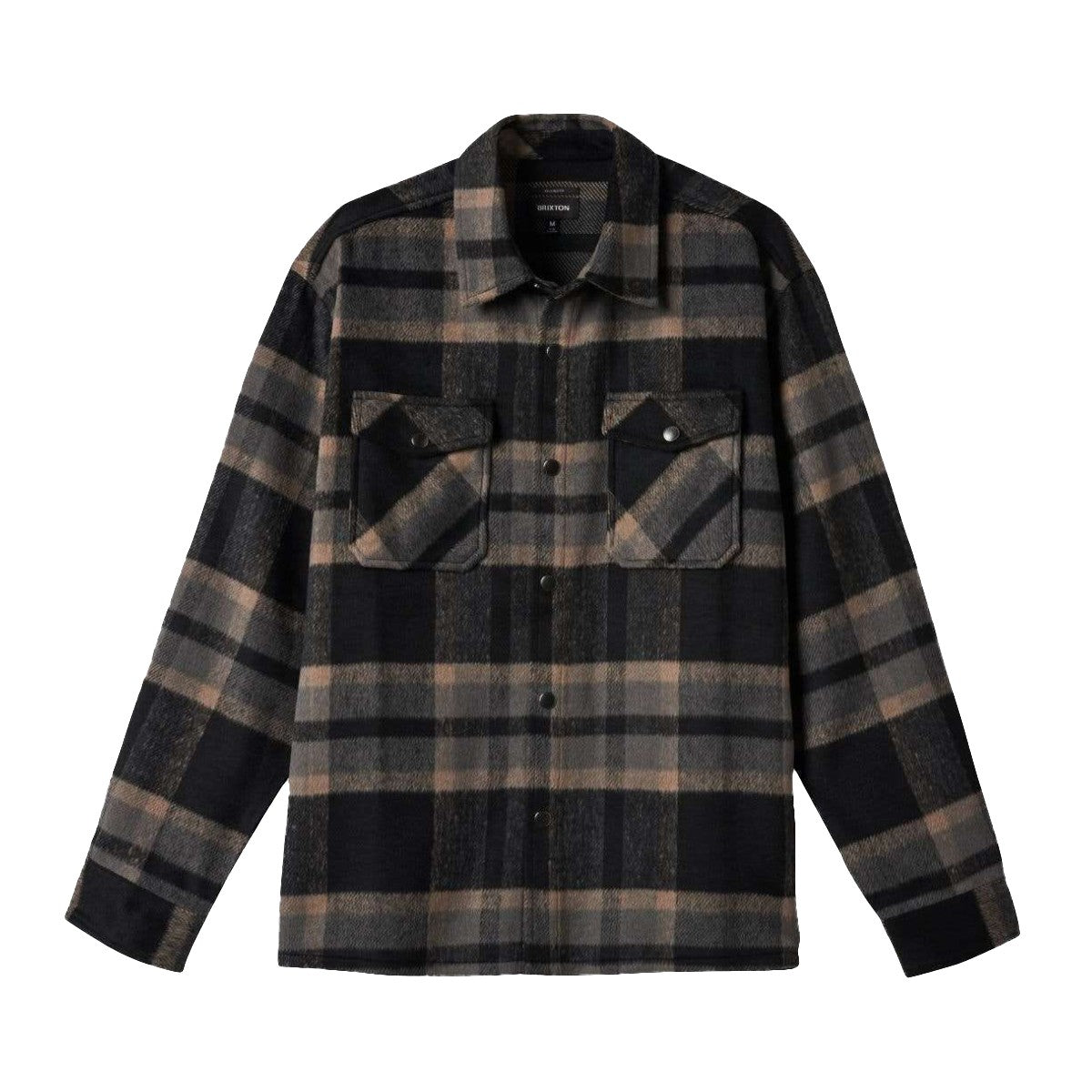 Camisa Brixton Selden Soft Brushed Flannel Overshirt Black Charcoal