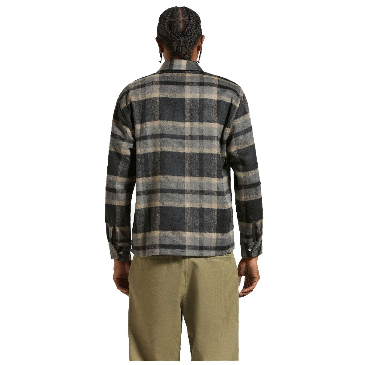 Camisa Brixton Selden Soft Brushed Flannel Overshirt Black Charcoal