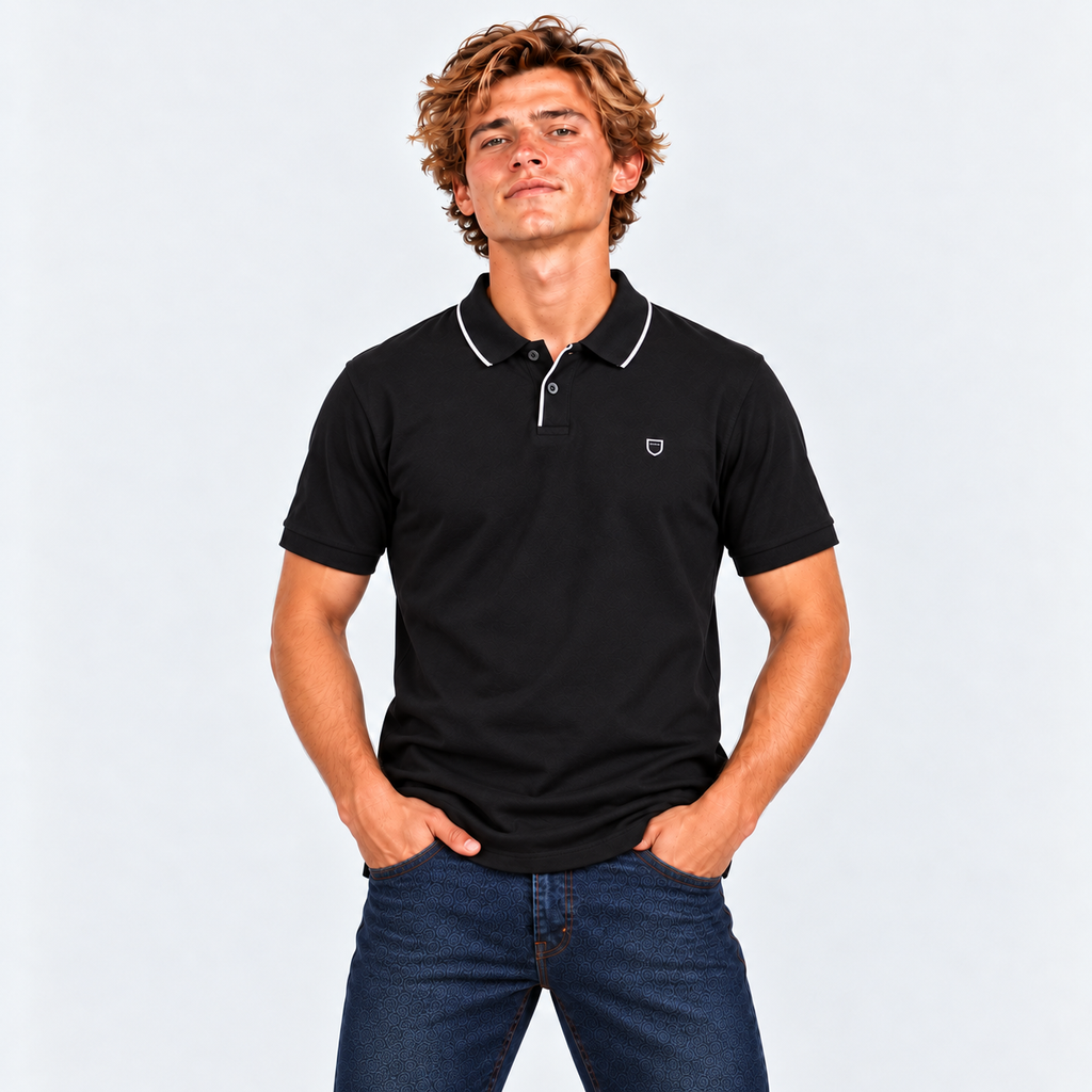 Polera Polo Proper Knit Black