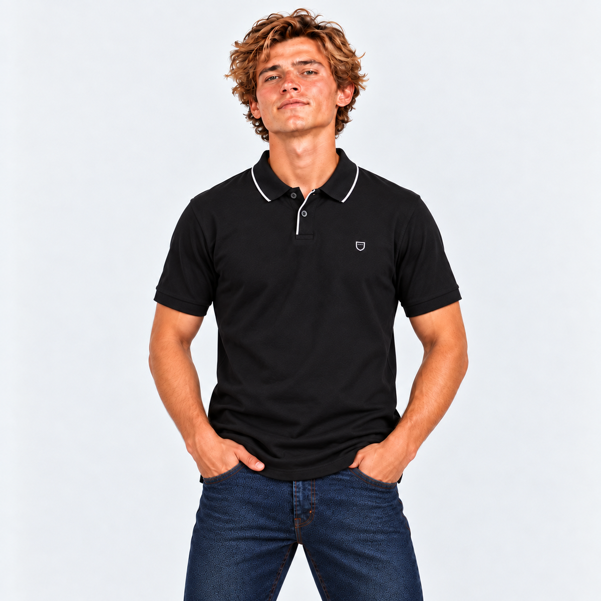 Polera Polo Proper Knit Black