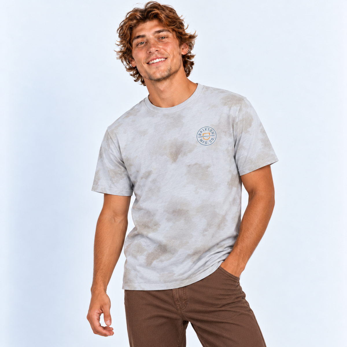 Polera Men Crest II Mojave White Cloud Wash