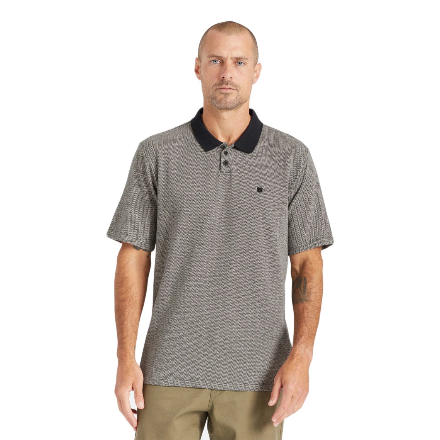Polera Shield Herringbone Black White