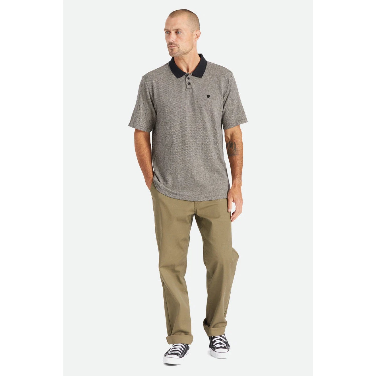 Polera Shield Herringbone Black White