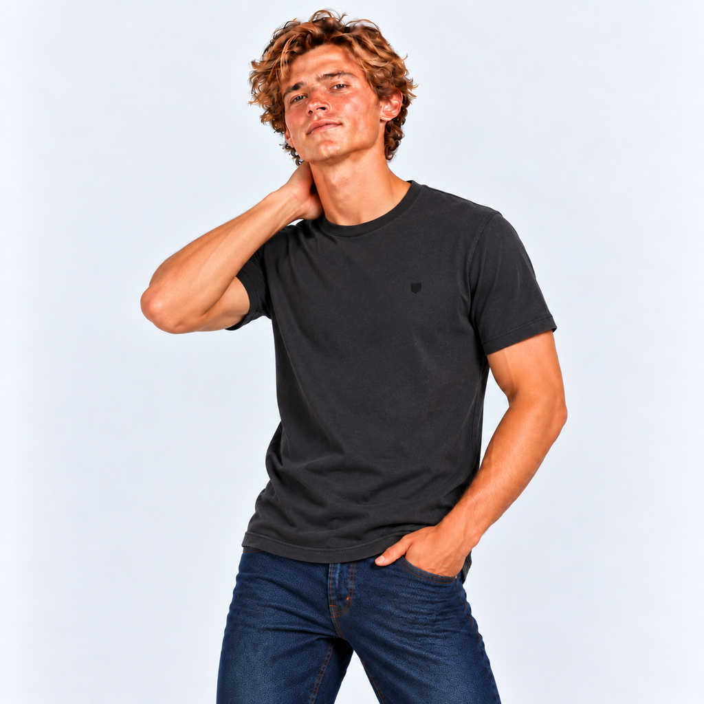 Polera Vintage Reserve Black Vintage Wash