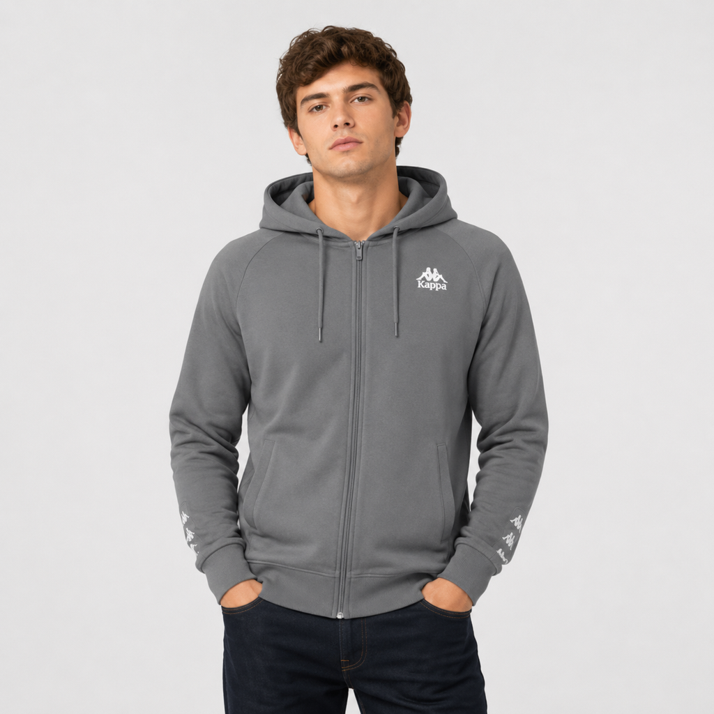 Poleron Men Zipper 222 Banda Zamin 2 Grey Beige