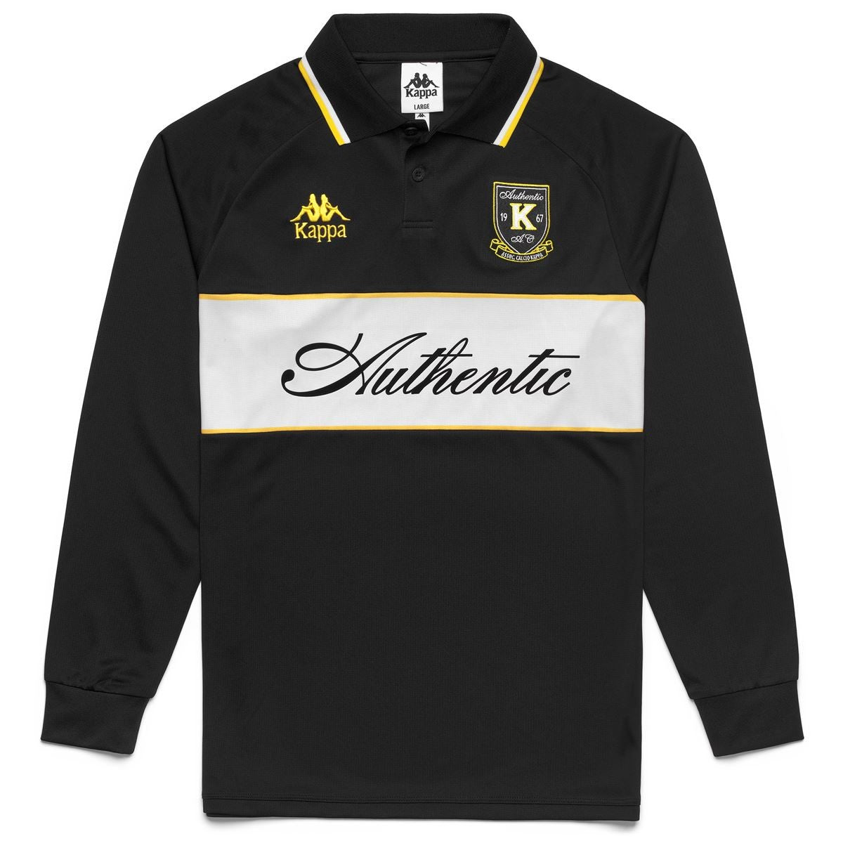 Polera Kappa Authentic Odran Black Yellow