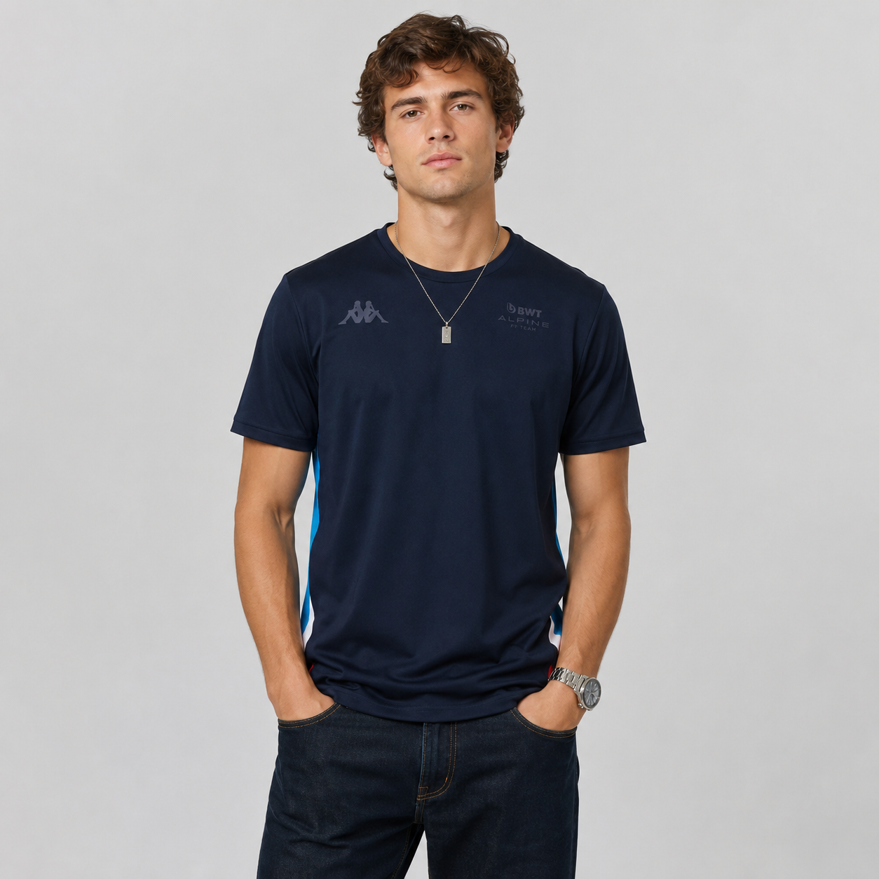 Polera Kappa Men Anser Alpine F1 Blue Navy