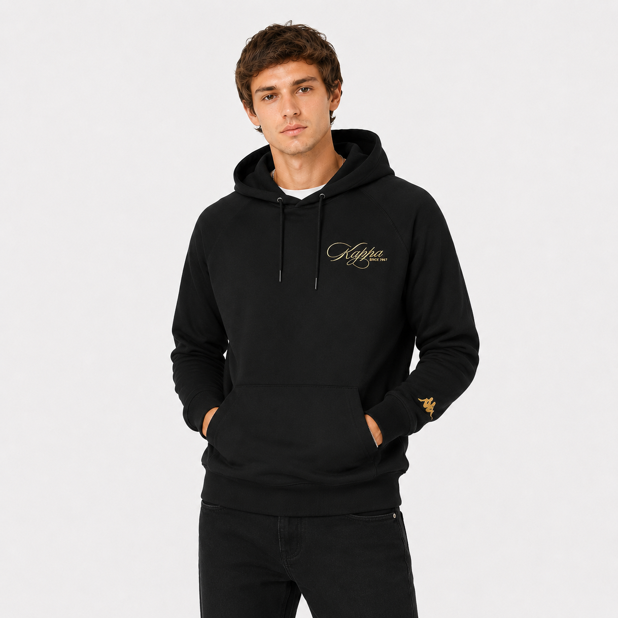 Polerón Kappa Men Authentic Oversize Nilufer Black Yellow Gold Rick