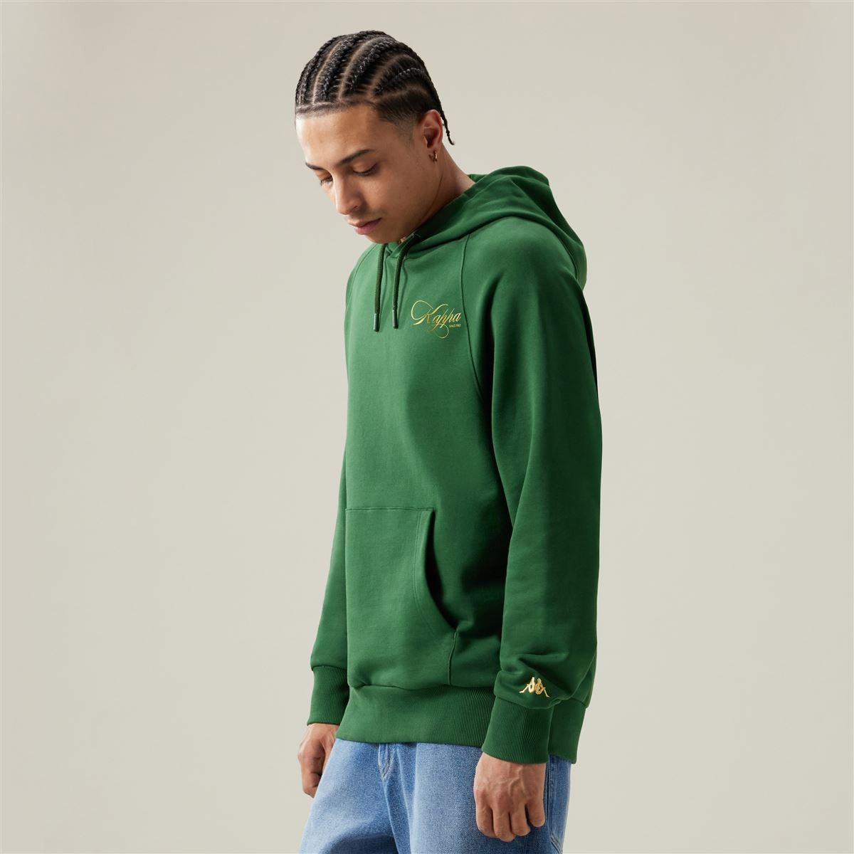 Polerón Kappa Men Authentic Oversize Nilufer Green Yellow Gold Rick