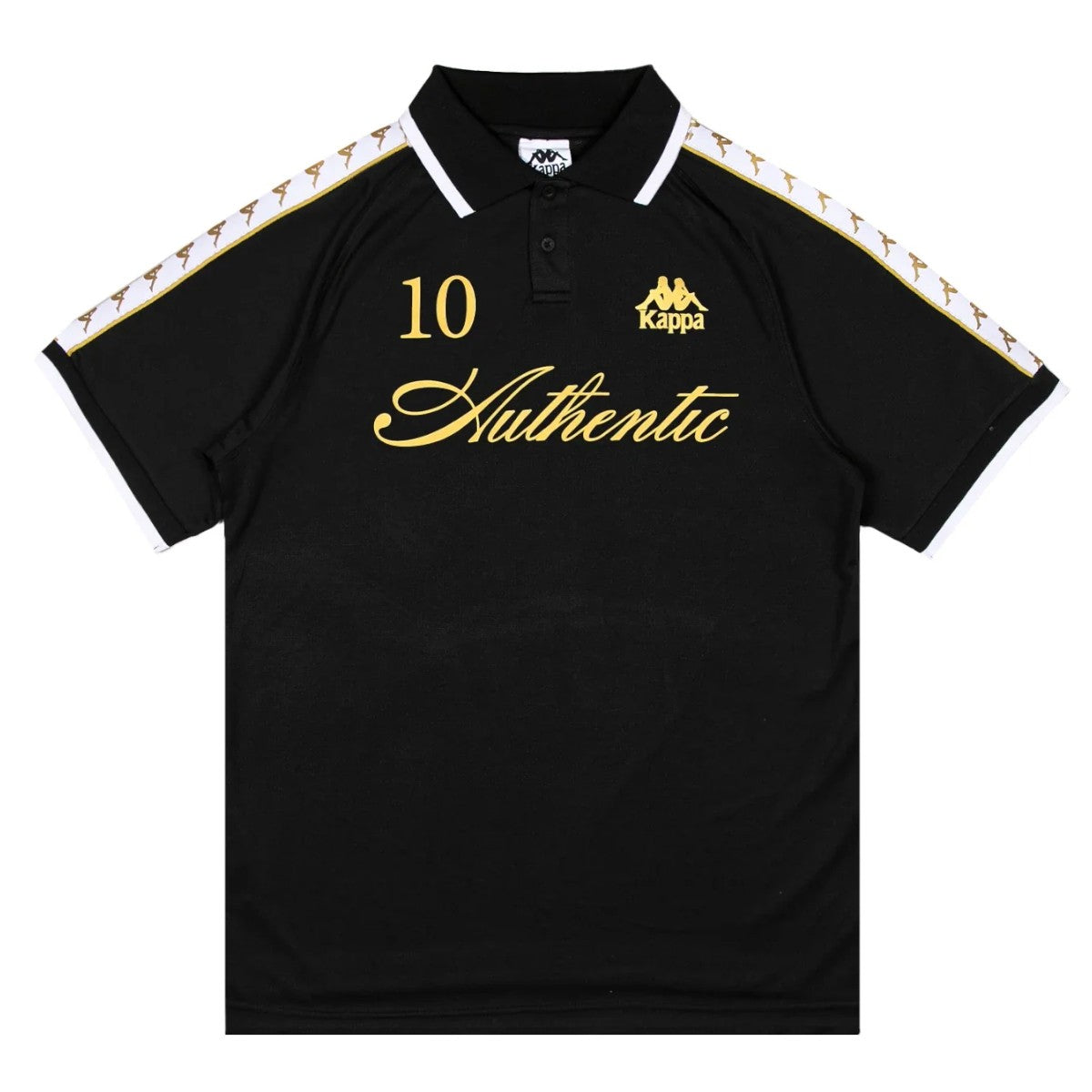 Polera Kappa Men Authentic Banda Notilox Black Gold White
