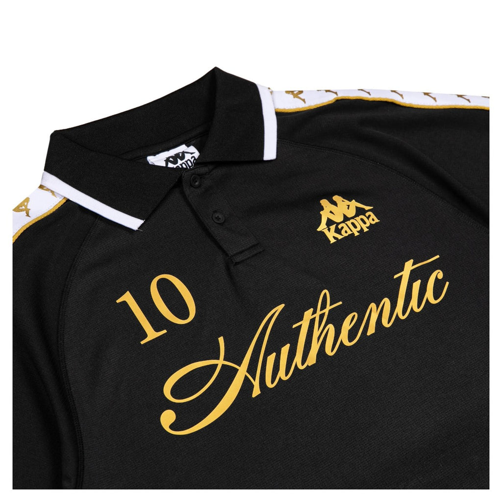 Polera Kappa Men Authentic Banda Notilox Black Gold White