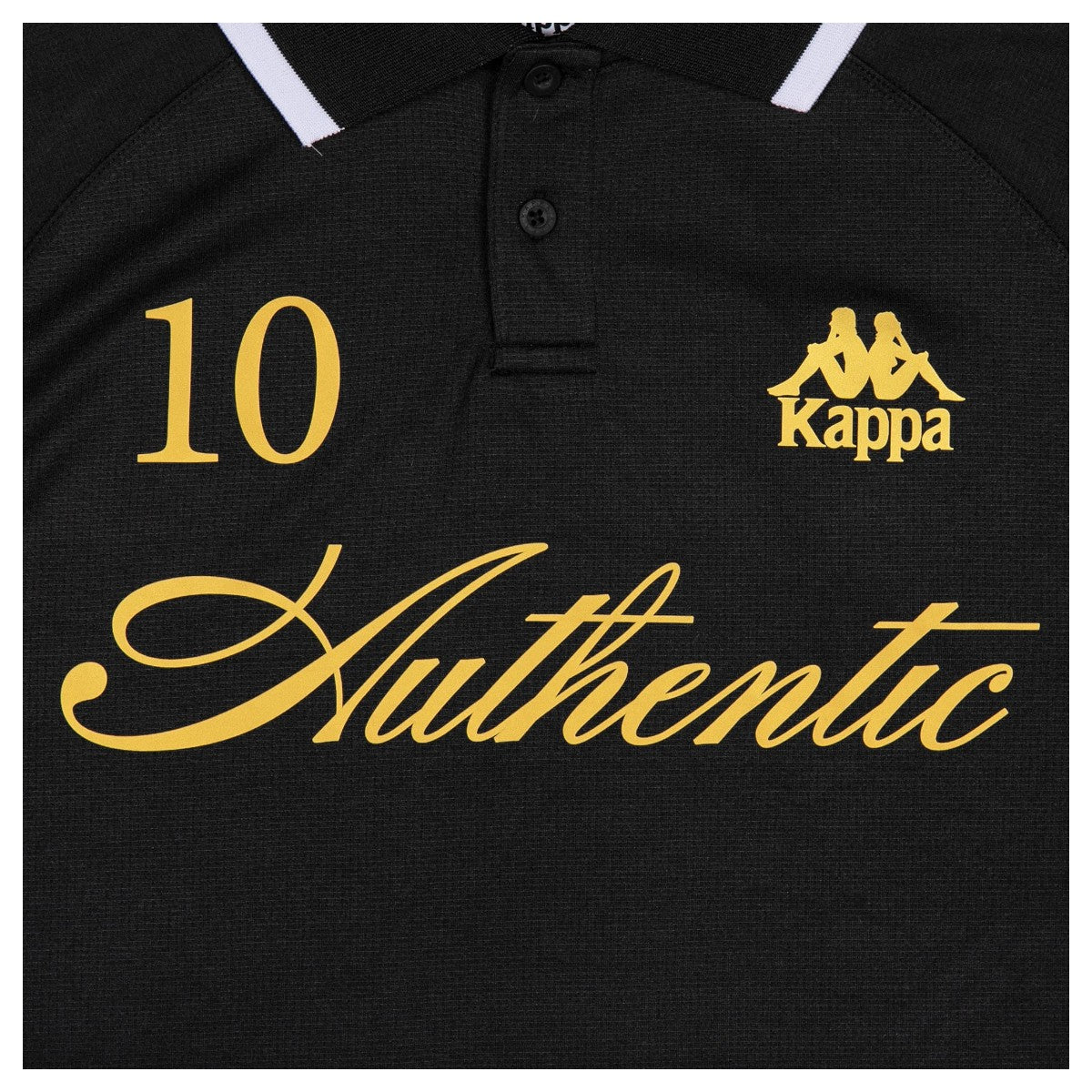 Polera Kappa Men Authentic Banda Notilox Black Gold White
