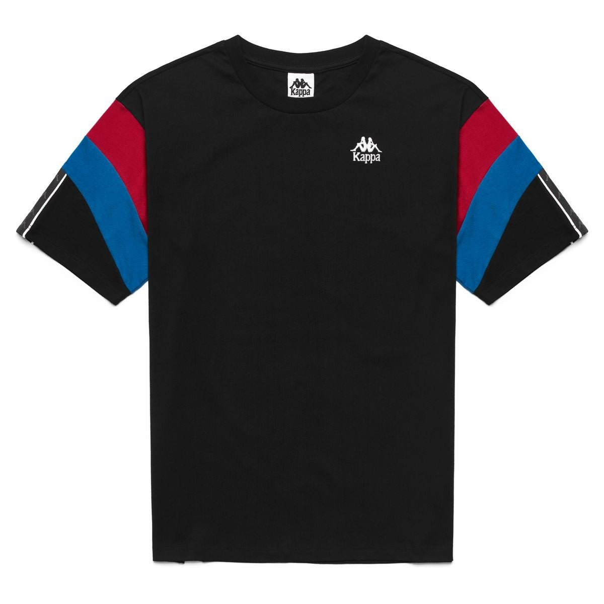 Polera Kappa 222 Banda Otto Black Red Racing Blue