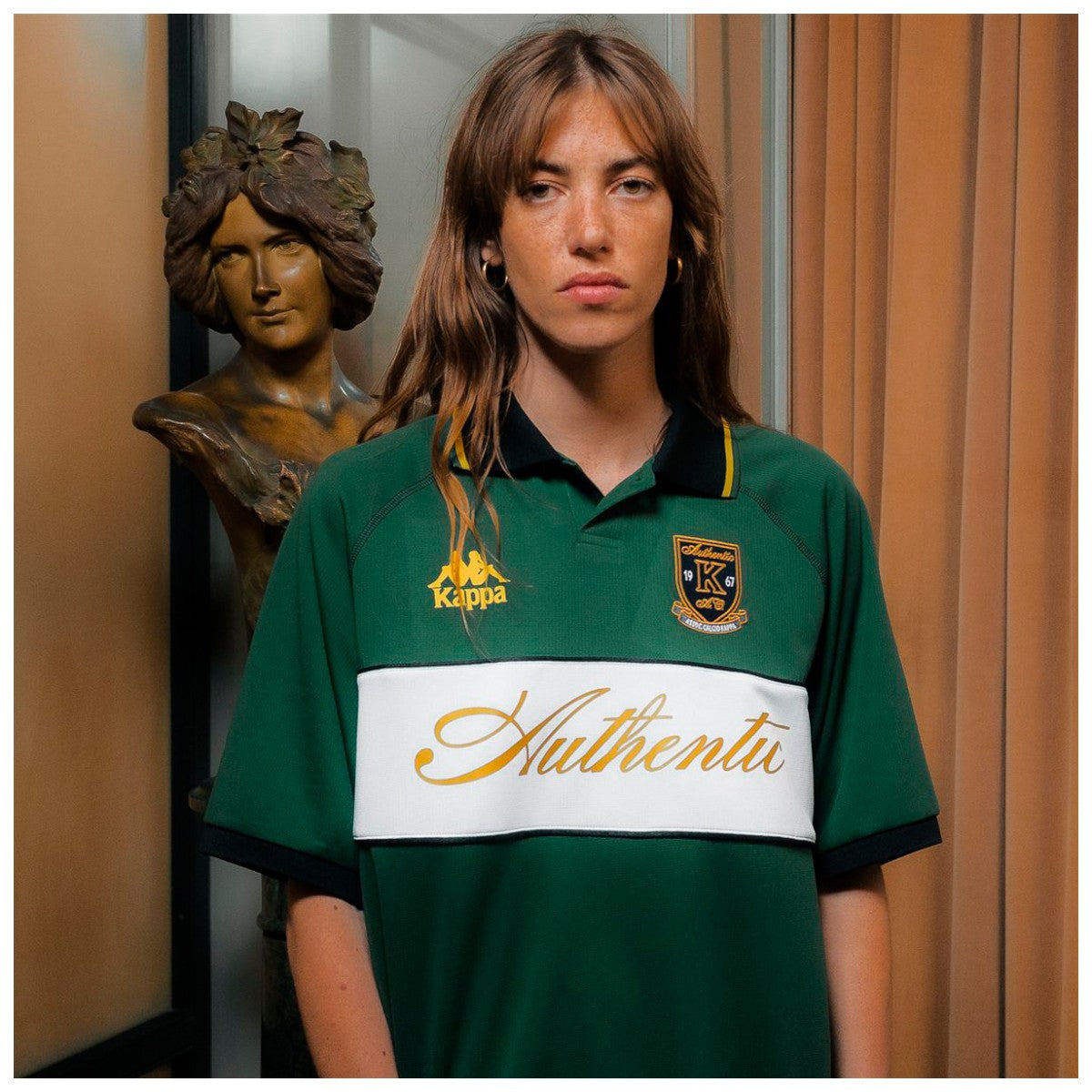 Camiseta Kappa Men Authentic Norton Green White