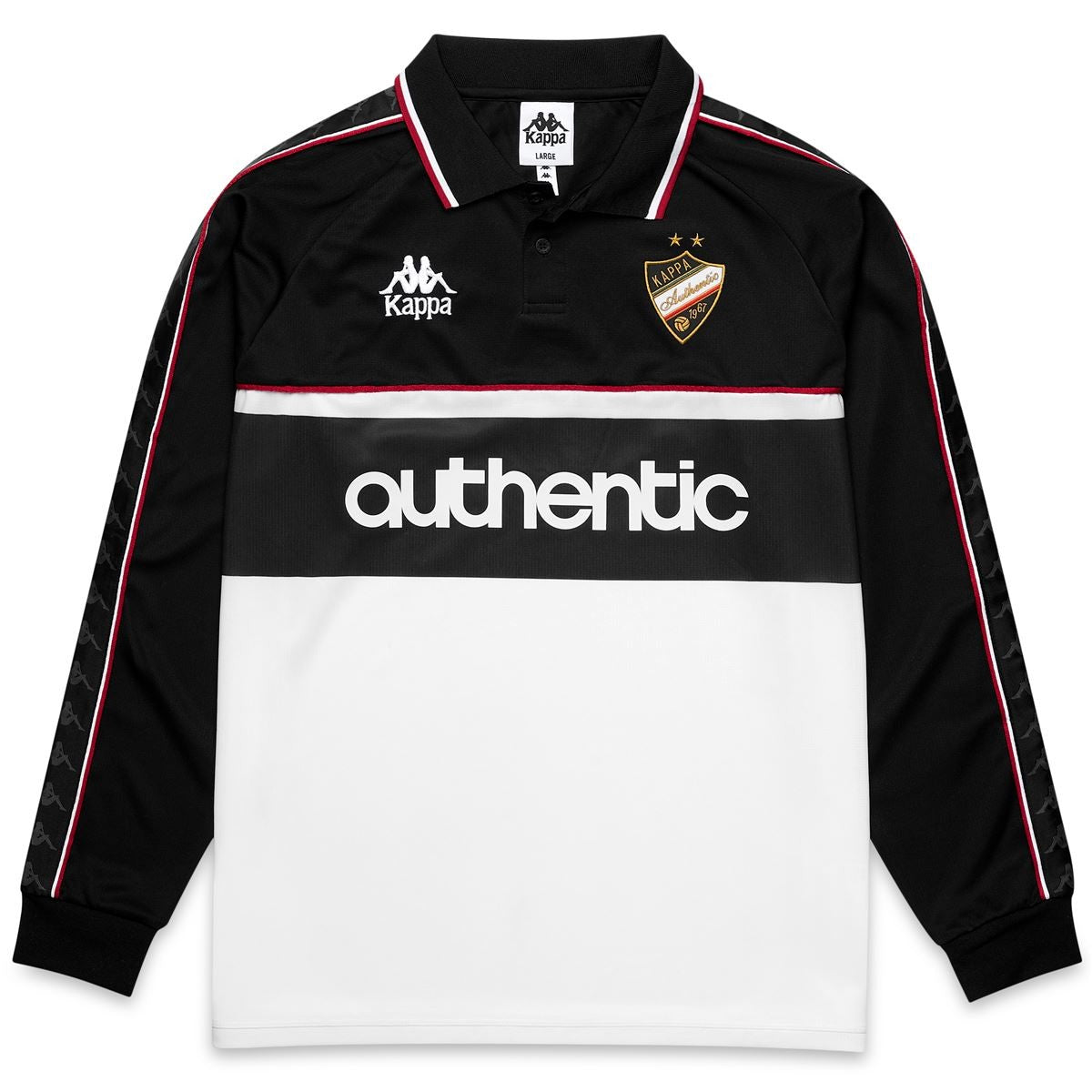 Polera Kappa Authentic 222 Banda Onika Black White