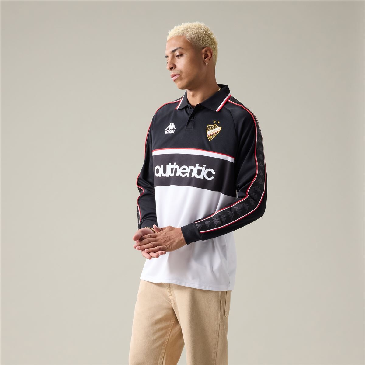 Polera Kappa Authentic 222 Banda Onika Black White