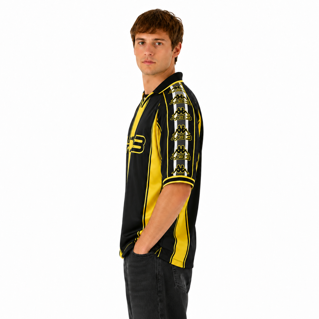 Camiseta Kappa 222 Banda Rombat 433 Oversize Yellow Black