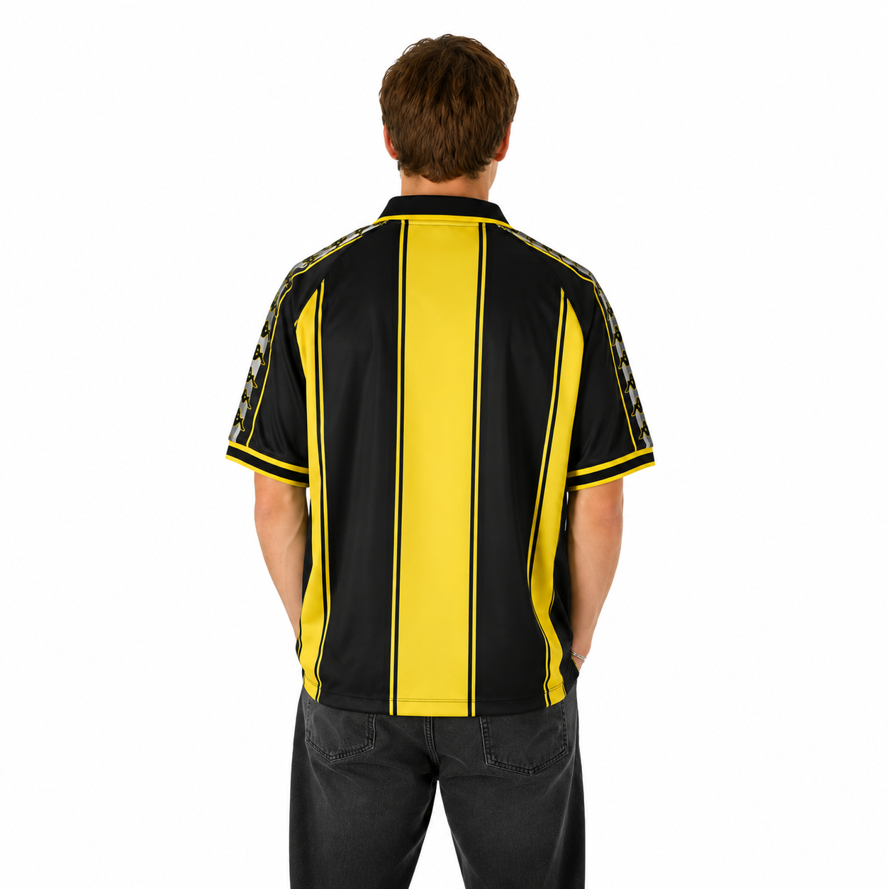 Camiseta Kappa 222 Banda Rombat 433 Oversize Yellow Black