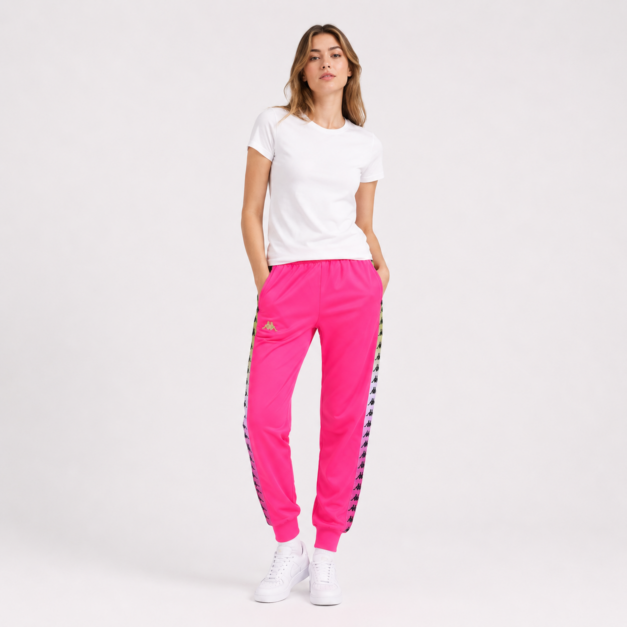 Pantalon 222 Banda Women Wrastoria Degrade Fuxia White Lime