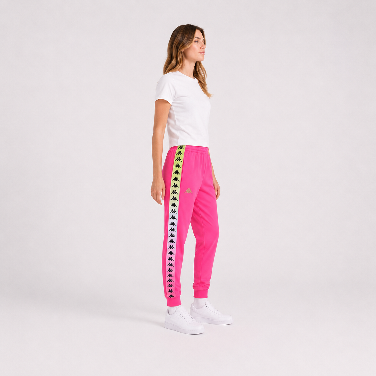 Pantalon 222 Banda Women Wrastoria Degrade Fuxia White Lime