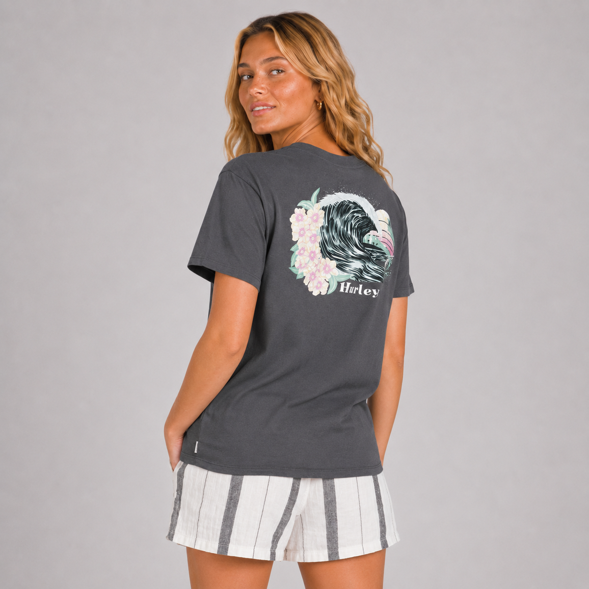 Polera Morro Perfect Girlfriend Crew Grey Hurley