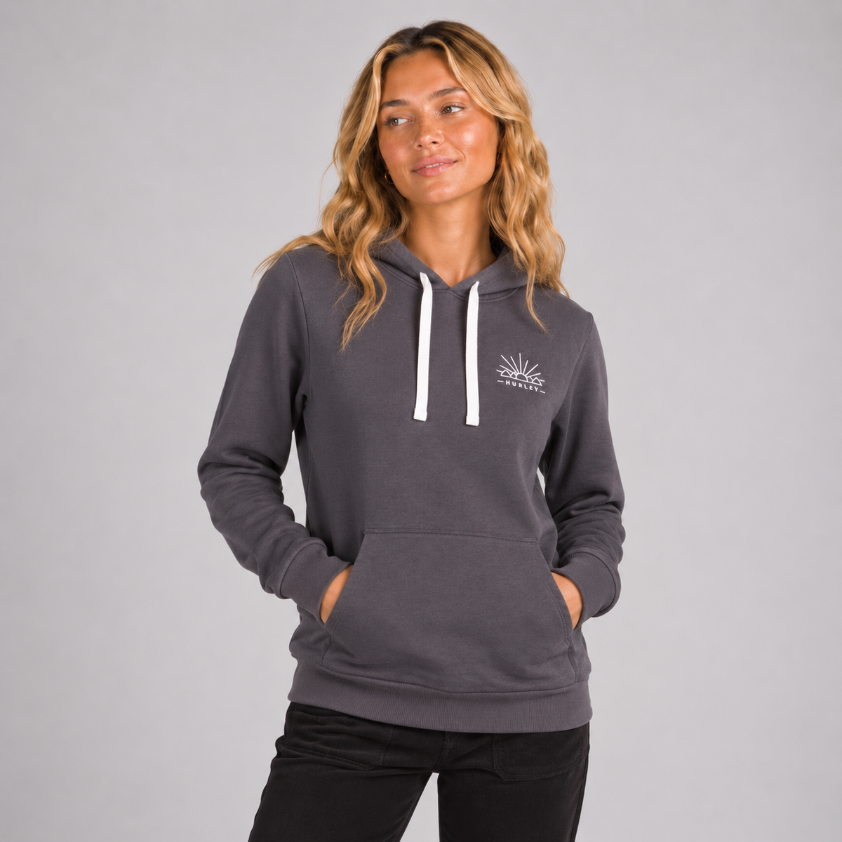 Poleron Pismo Perf Fleee Po Grey Hurley