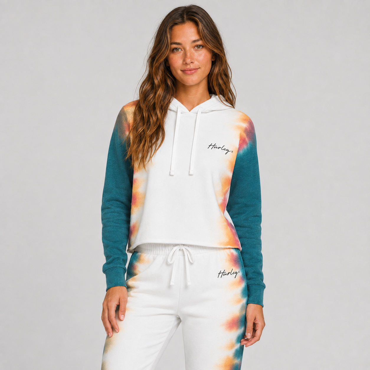 Poleron Crop Scripty Tiedye Cutok Sidtied Hurley