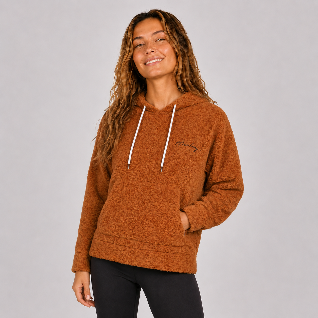 Poleron Teddy Sherpa Pullover Glazging Brown Hurley