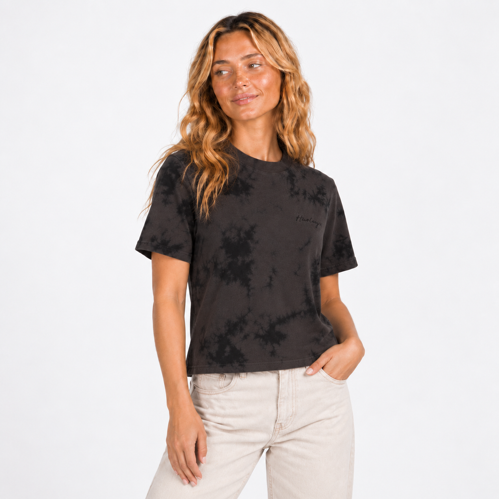 Croptop Mock Neck Tee Vintage Blacked Hurley