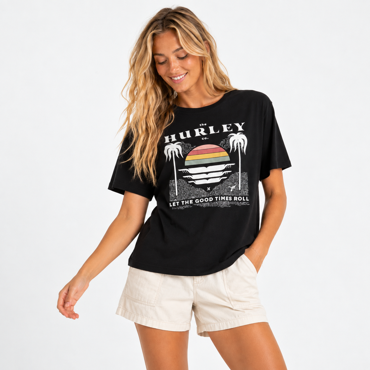 Polera Gooder Times Boyfriend Caviar Hurley