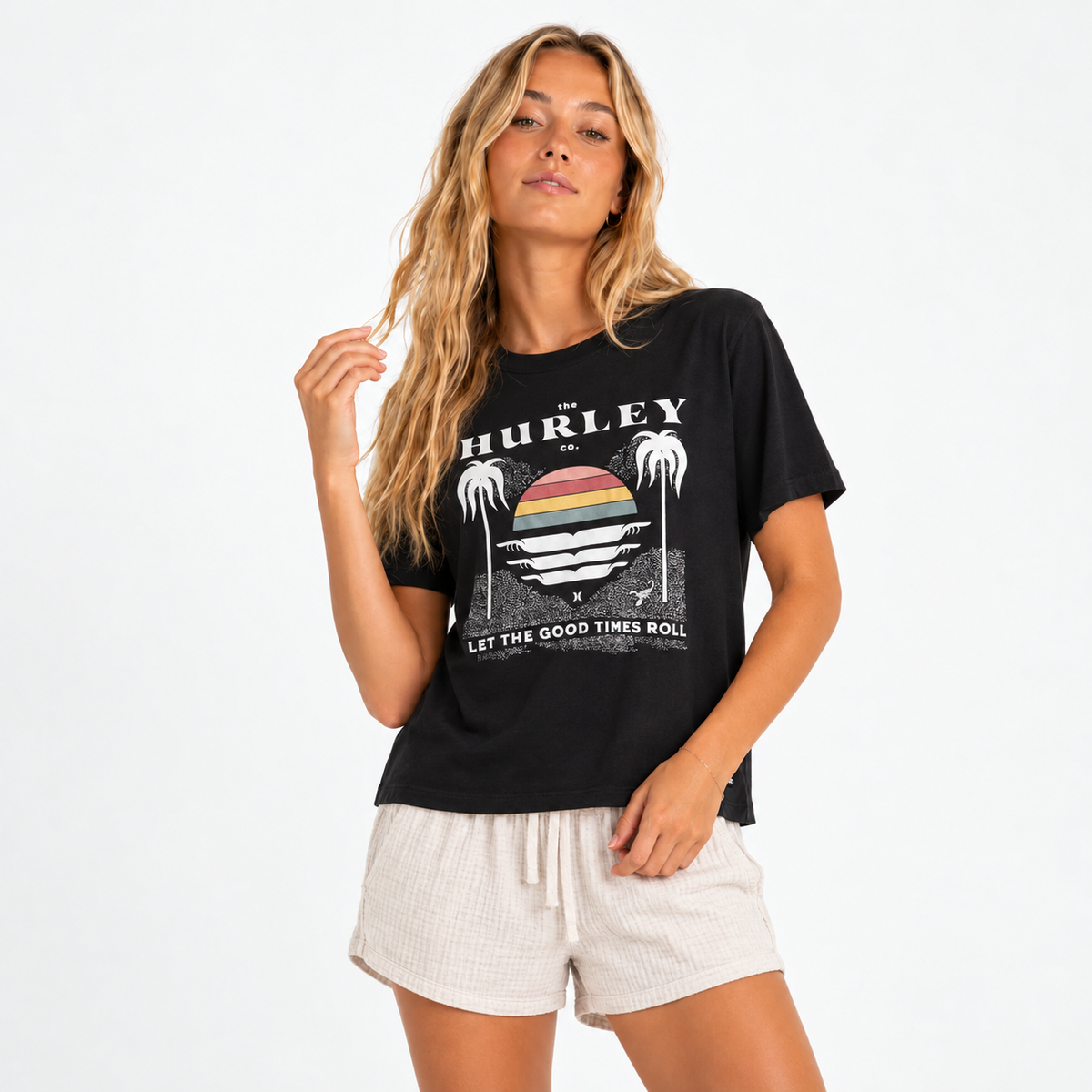 Polera Gooder Times Boyfriend Caviar Hurley
