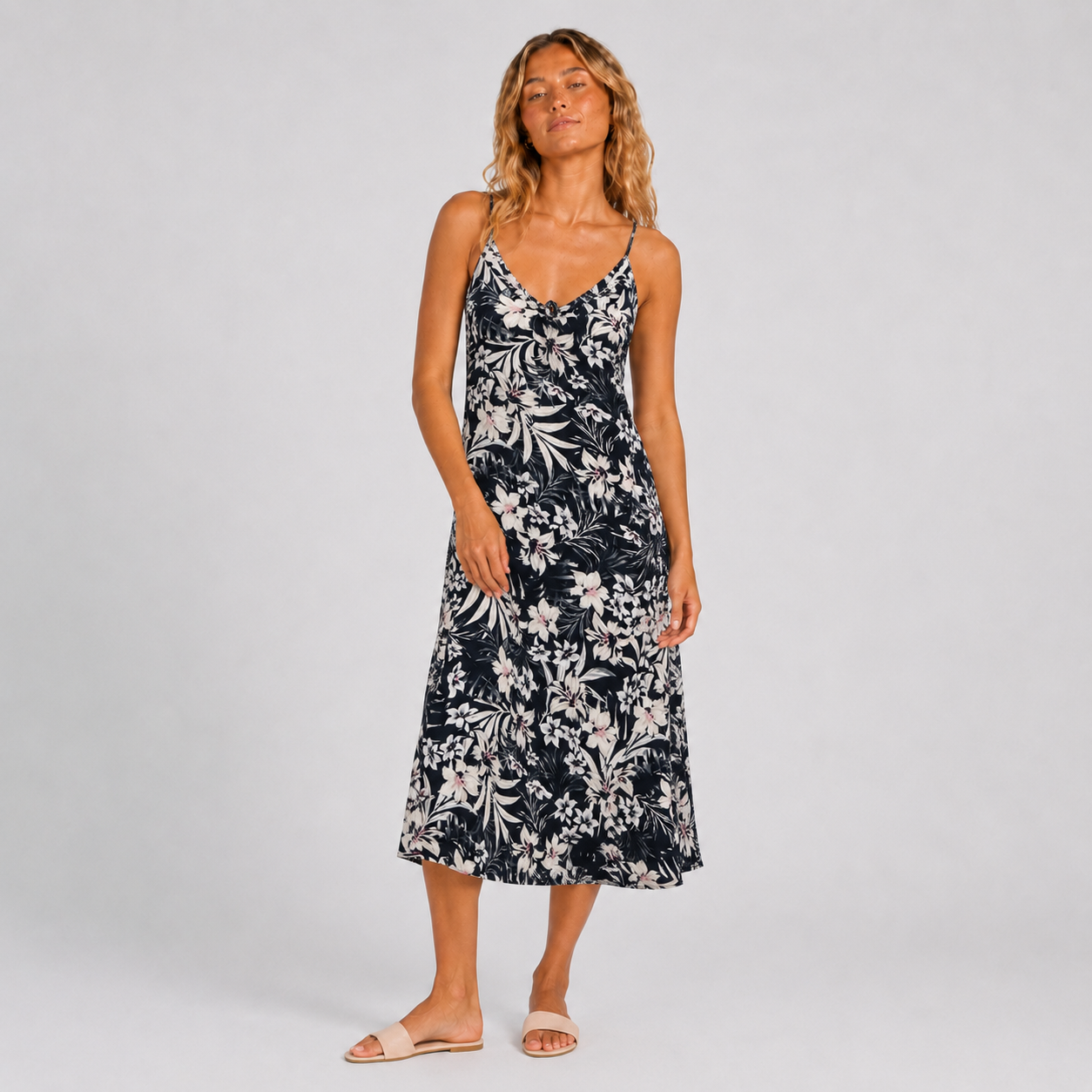 Vestido Tie Back Slip Black Hawaii Hurley