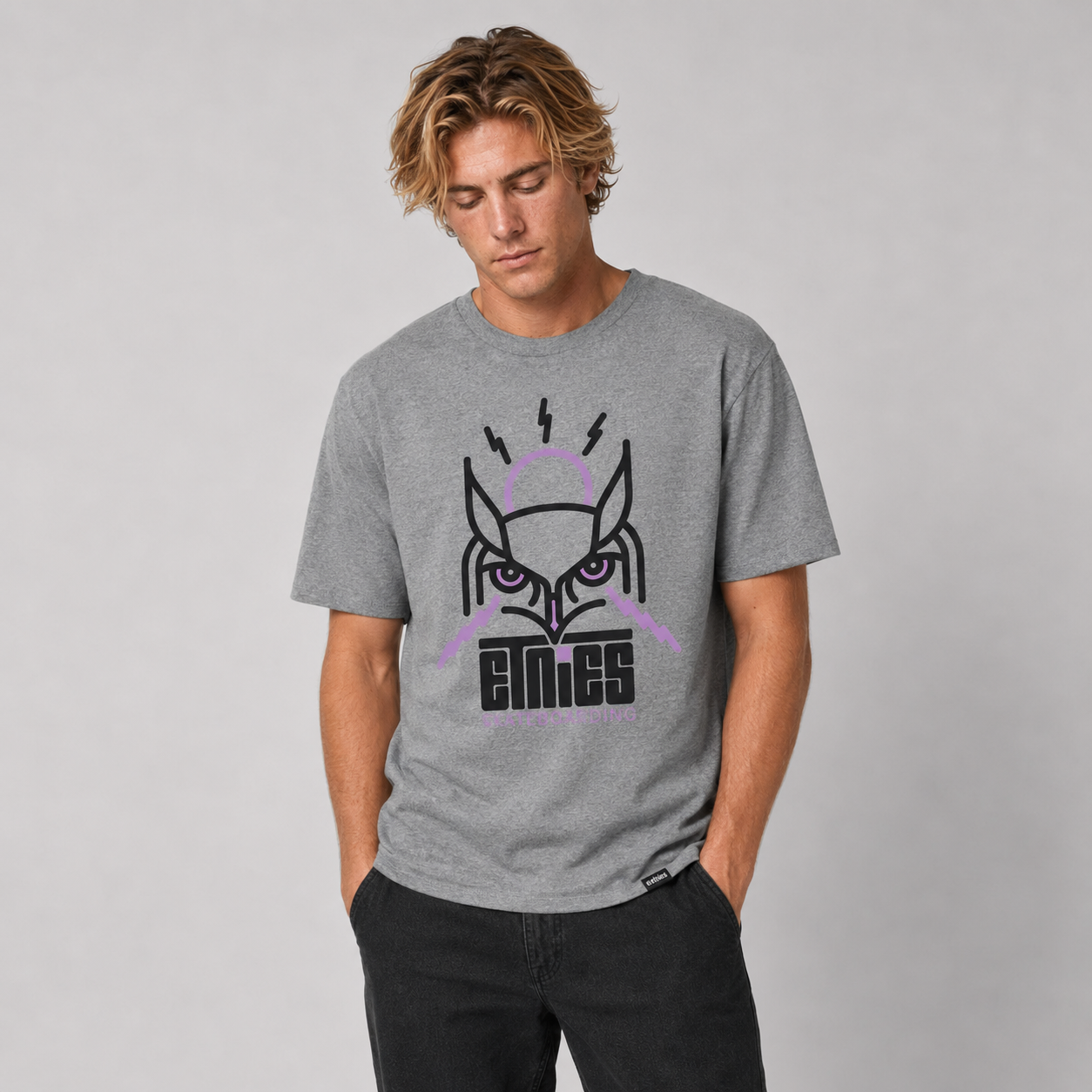 Polera Jono Wood Owl Grey Heather