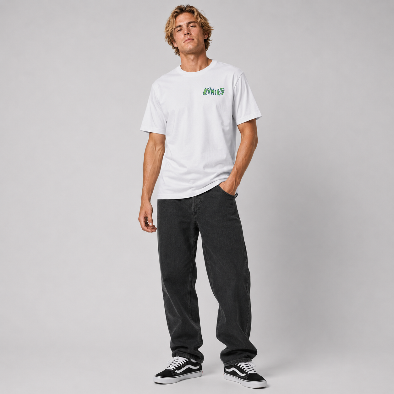 Polera Skate Skull White