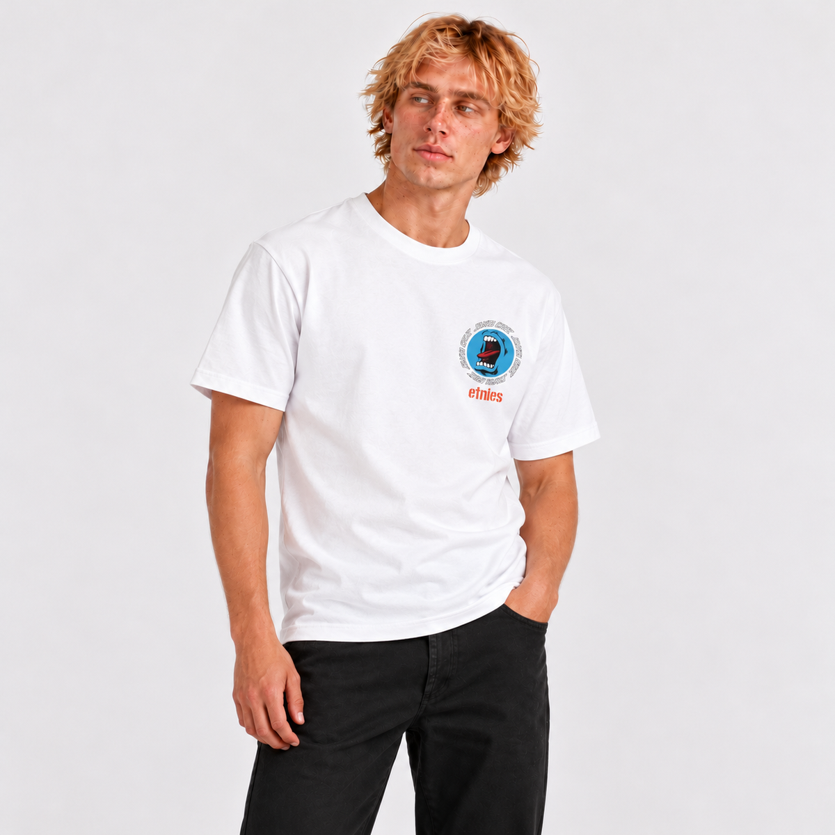 Polera Etnies Screaming Hand White