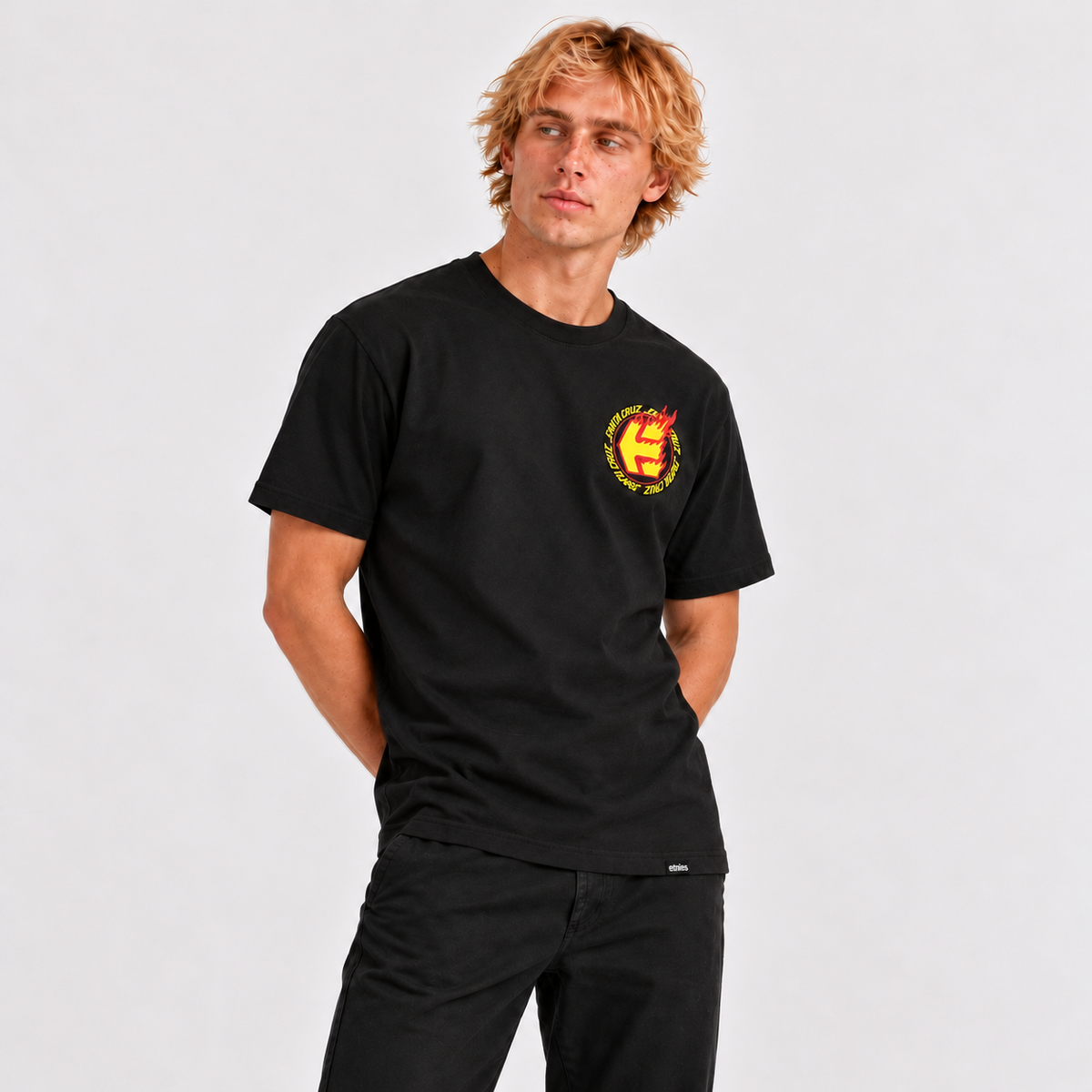 Polera Etnies Santa Cruz Flame Black