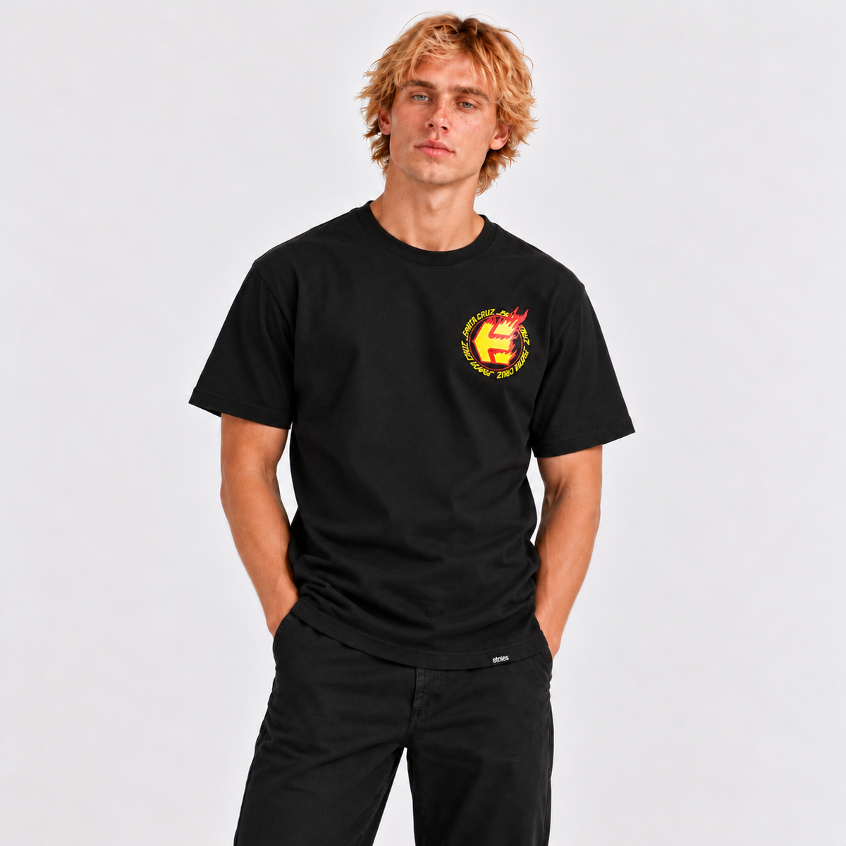 Polera Etnies Santa Cruz Flame Black