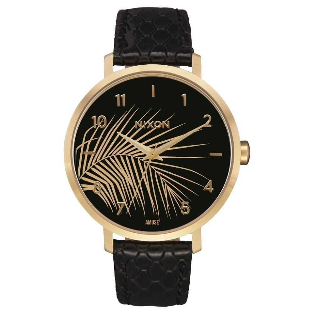 Reloj Nixon Arrow Leather Gold Black Palm