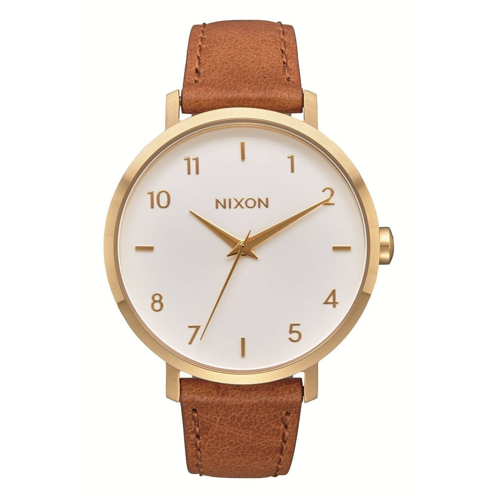 Reloj Nixon Arrow Leather Gold White Saddle