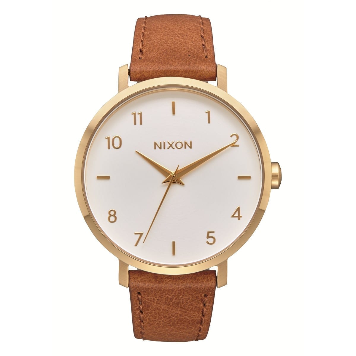 Reloj Nixon Arrow Leather Gold White Saddle