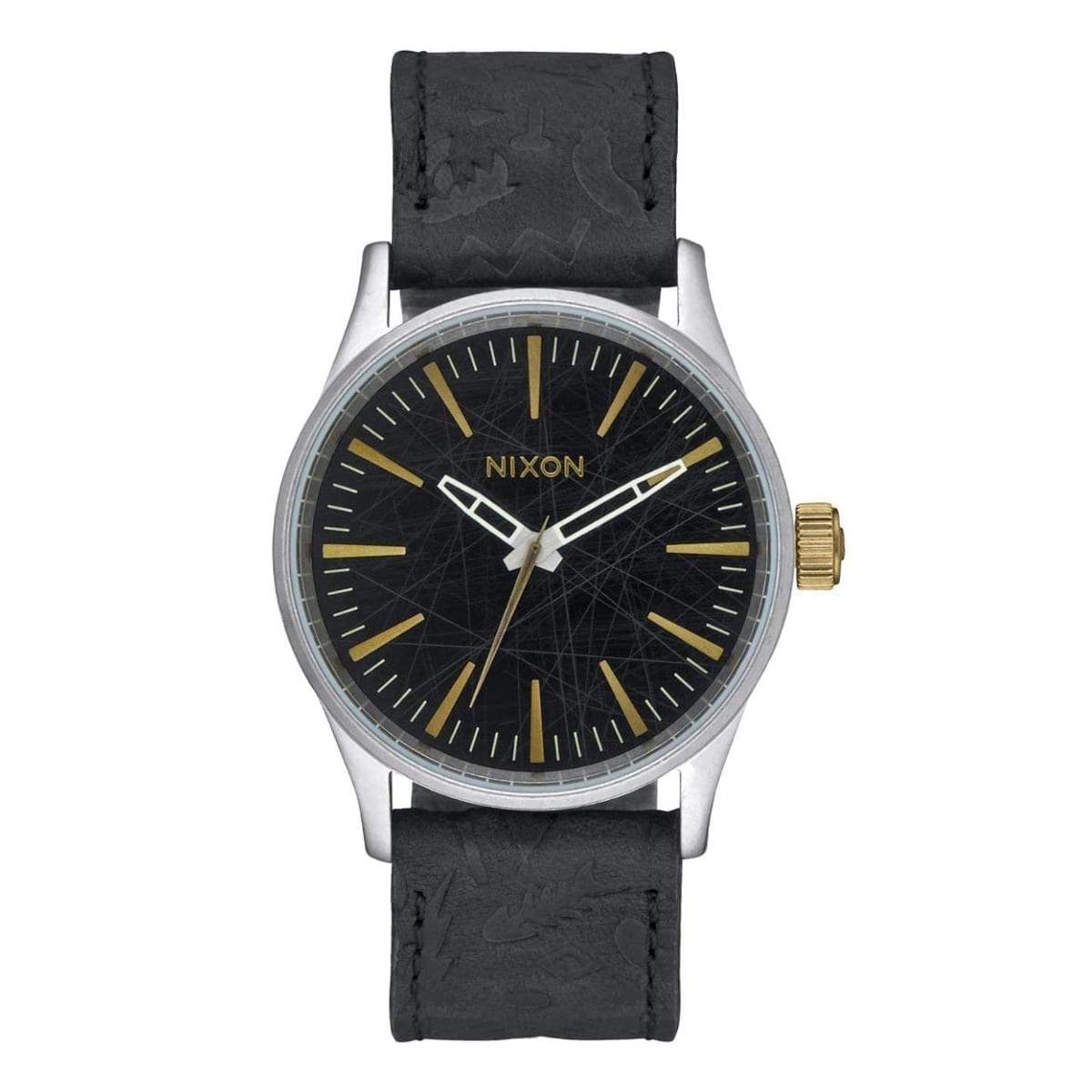 Reloj Nixon Sentry 38 Leather Black Brass