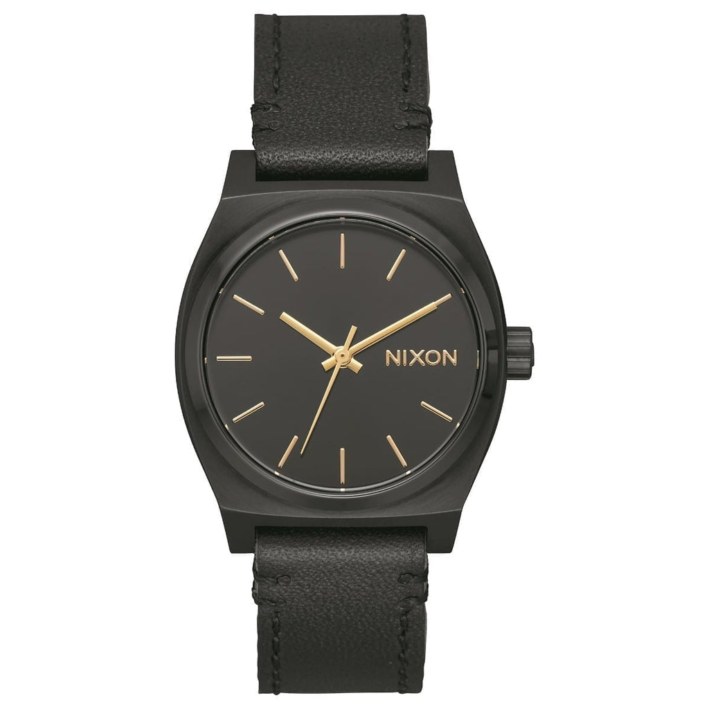 Reloj Medium Time Teller Leather All Black Nixon