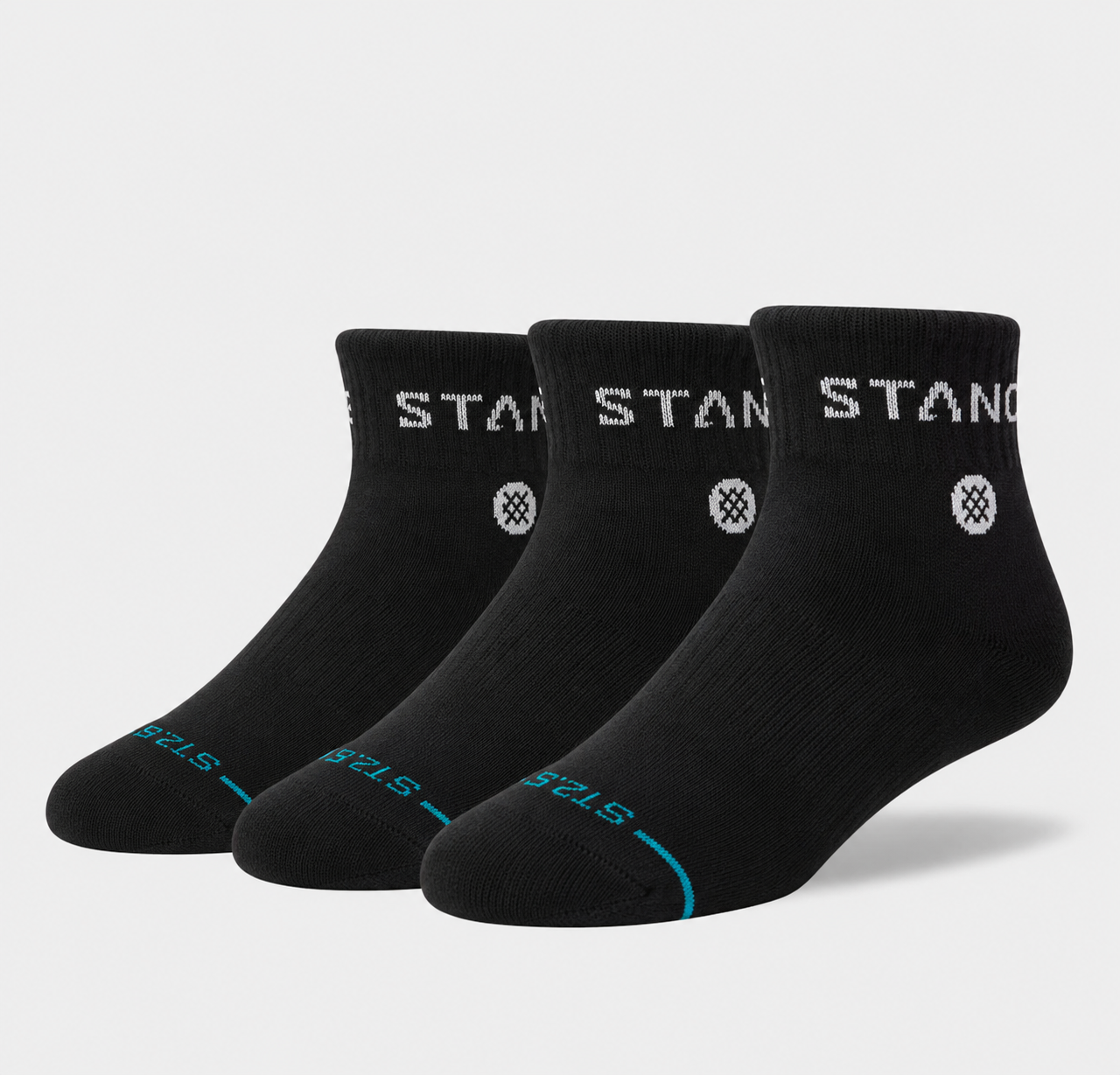 Stance Socks Origin 3 Pack Quarter Black